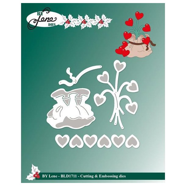 By Lene dies Heart stalks Hjerte stilke 4,4x6,8cm