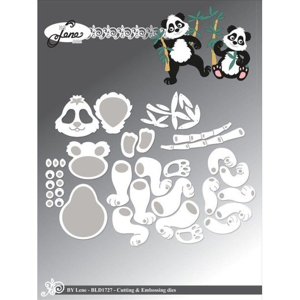 By Lene dies Panda Hoved 3,4x3,2cm