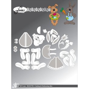 By Lene dies Lange rabbits Ansigt 3,5x3,3cm