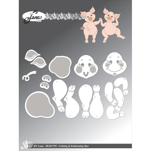 By Lene dies Happy pigs St�rste 4,3x3,6cm