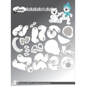 By Lene dies Polar Bear Ansigt 3,1x3,1cm