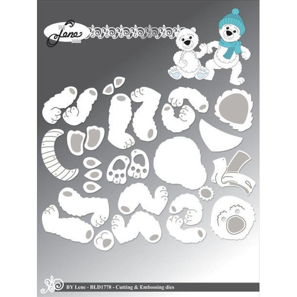 By Lene dies Polar Bear Ansigt 3,1x3,1cm