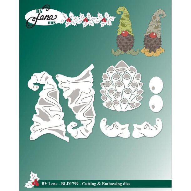 By Lene dies Pine cone gnromes Hat 3,3x5,5cm