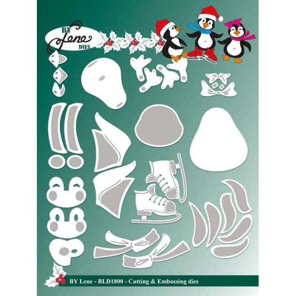 By Lene dies Happy penguines St�rste 4x4,2cm