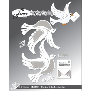 By Lene dies Carrier pigneon Due 6,4x5,7cm