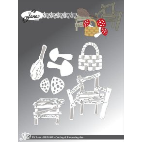 By Lene dies Stol, svampe, kurv St�rste 6,4x6,7cm