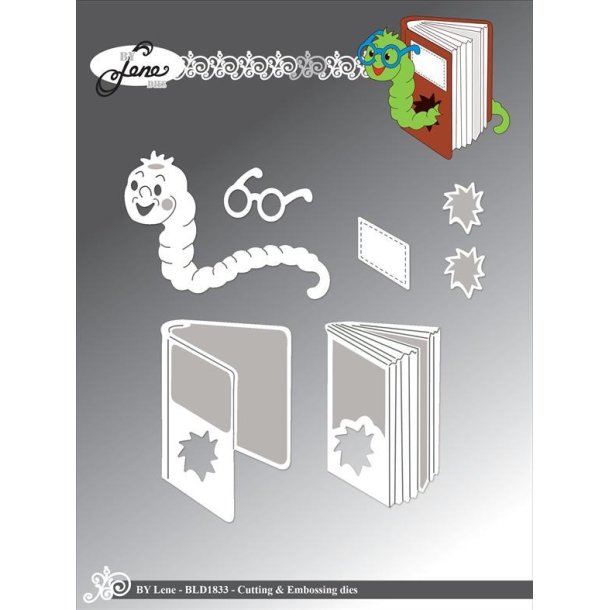 By Lene dies Book worm Orm 6,7x4,8cm
