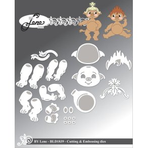 By Lene dies Baby trolls Lille trold Ansigt 3,6x2,2cm