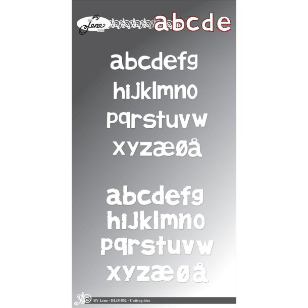 By Lene dies Alphabet Small letters med skygge a: 1,4x1,5cm