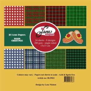 By Lene papirblok Warm christmas 3x8 design 15x15cm 200g