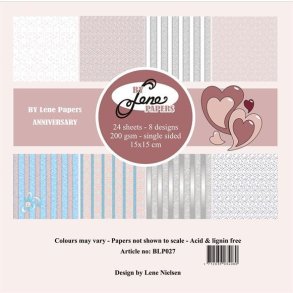  By Lene papirblok Anniversary 3x8 design 15x15cm 200g