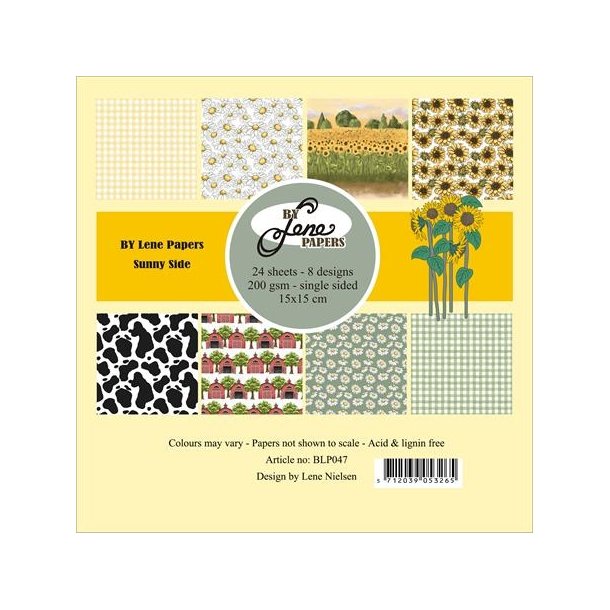 By Lene Paperpad Sunny side 24ark 15x15cm 200g