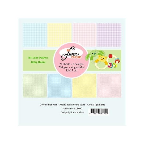 By Lene Paperpad Baby Boom 3x8design 15x15cm 200g
