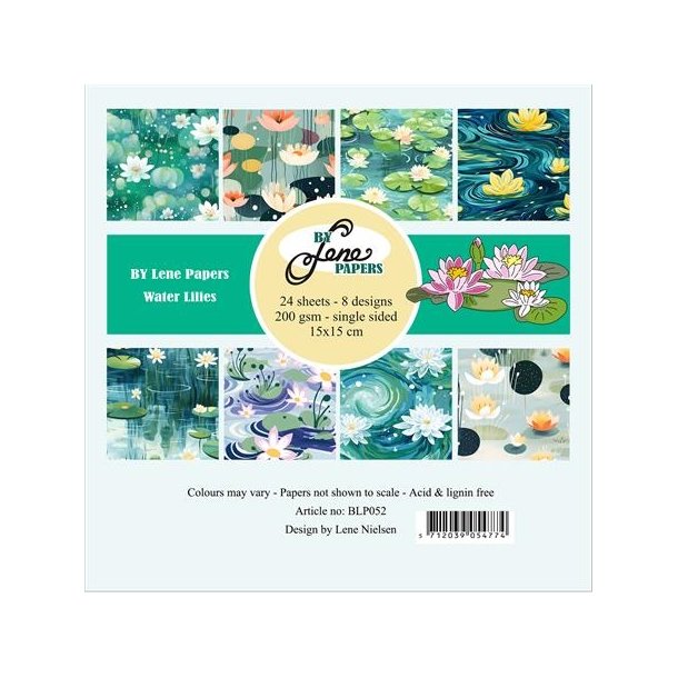 By Lene paperpad Water lilies 3x8design 15x15cm 200g