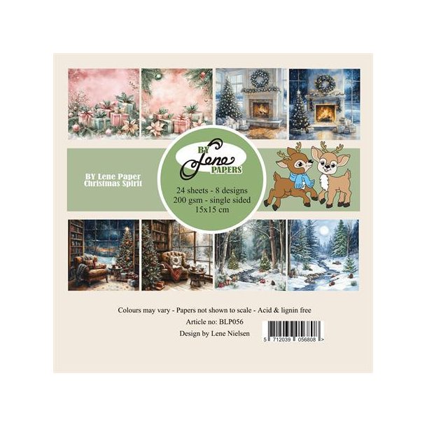 BLP056 By Lene papers Chritmas spirit 3x8design 15x15cm 200g