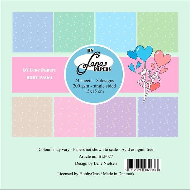 By Lene Baby pastel 24 ark 15x15cm 200g
