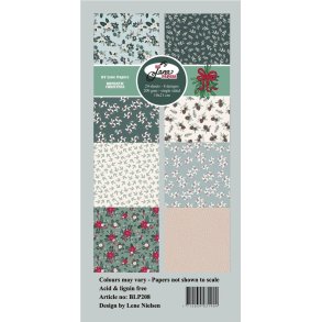 By Lene papirblok Romantic christmas Slimcard 3x8 design 10x21cm 200g