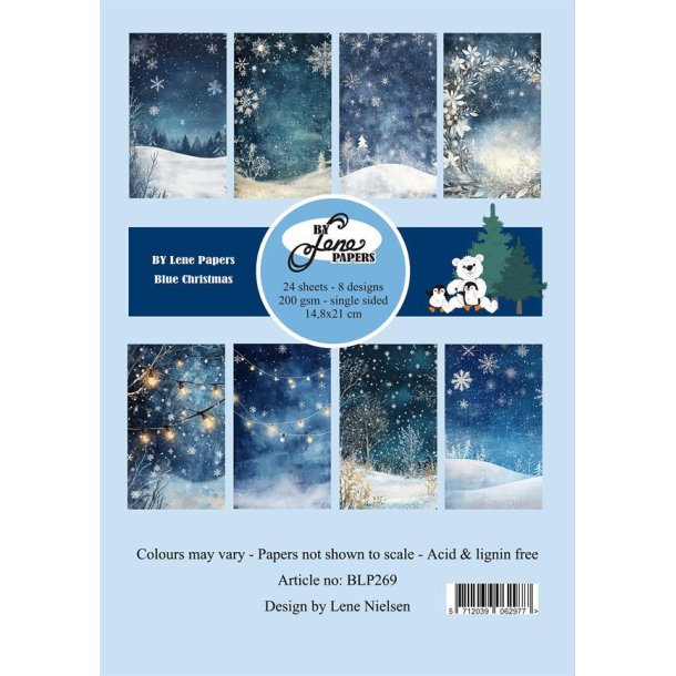 By Lene Blue Christmas 24 ark 14,85x21cm 200g