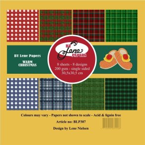 By Lene Scrapbooking Warm christmas 8 ark 30,5x30,5cm 200g