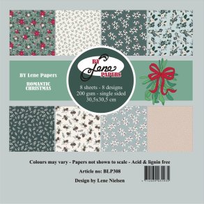 By Lene Scrapbooking Romantic christmas 8 ark 30,5x30,5cm 200g