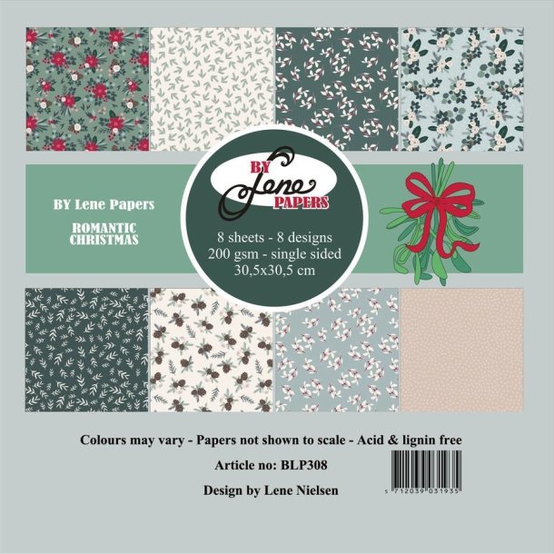 By Lene Scrapbooking Romantic christmas 8 ark 30,5x30,5cm 200g