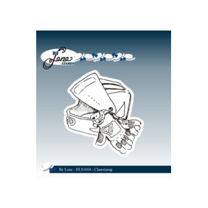 By Lene Stempel Styrthjel og handsker 6x6,7 cm 