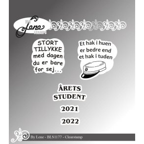 By Lene stempel Danske tekster St�rste 2,6x2,8cm Passer sammen med dies nr BLD1351
