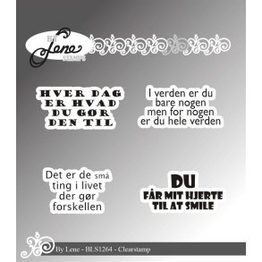 By Lene clearstamp Danske tekster St�rste 3,9x1,8cm