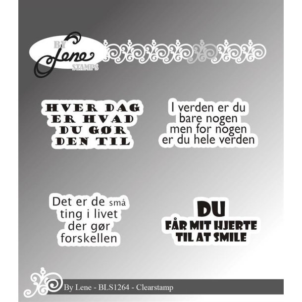 By Lene clearstamp Danske tekster St�rste 3,9x1,8cm
