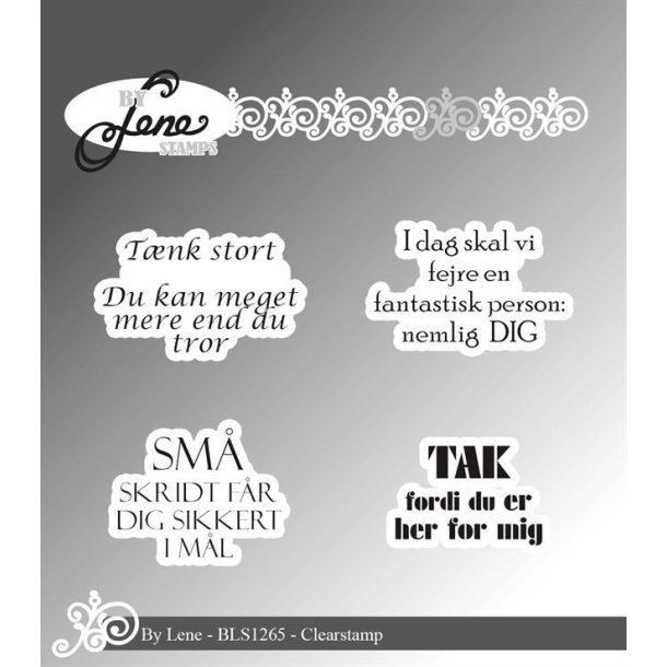 By Lene clearstamp Danske tekster St�rste 3,7x2,2cm