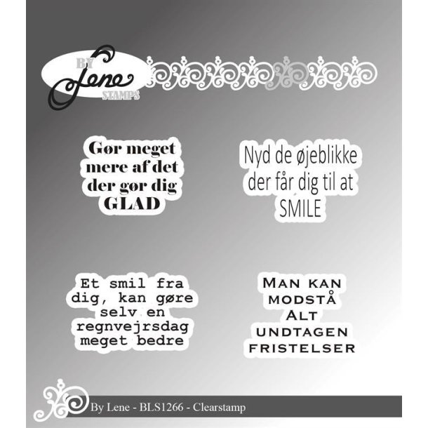 By Lene clearstamp Danske tekster 3,6x2cm