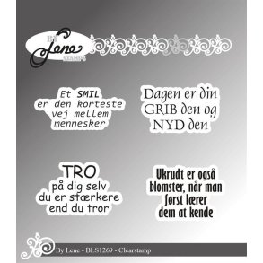 By Lene stempel Danske tekster 3,4x2,3cm