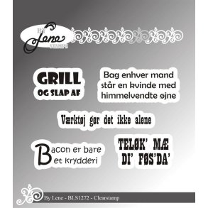 By Lene Danske tekster St�rste 4,5x1,7cm
