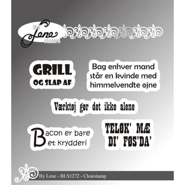 By Lene Danske tekster St�rste 4,5x1,7cm