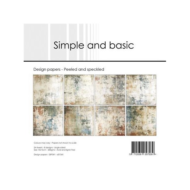 Simple and basic Peeled and speckled 24 ark 15x15cm 200g
