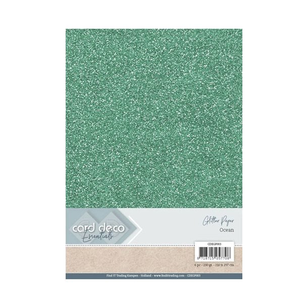  Card Deco Glitter karton A4 Ocean 230 g
