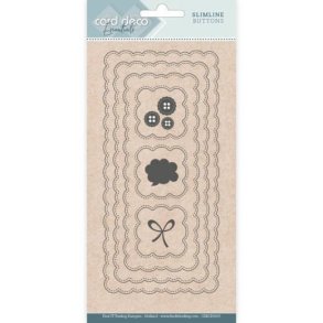 Card Deco dies Slimline buttons 21x10cm