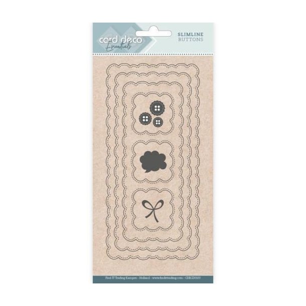 Card Deco dies Slimline buttons 21x10cm
