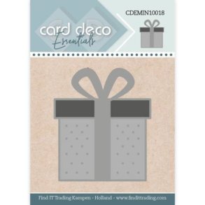Card Deco Mini Julegave 4x4,7cm