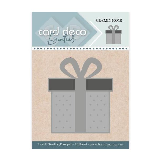 Card Deco Mini Julegave 4x4,7cm
