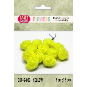  Gule roser 2 cm 12 stk