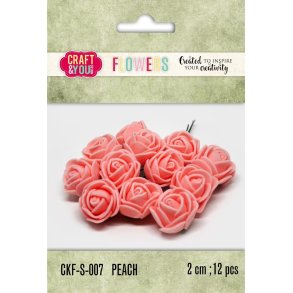  Fersken roser 2 cm 12 stk