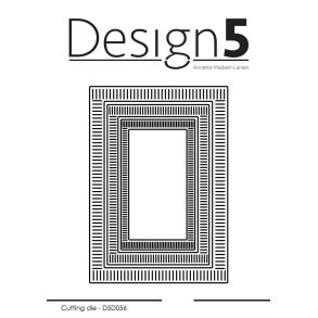 Design 5 dies Rectangel-Stripes St�rste: 7,4x10,5cm