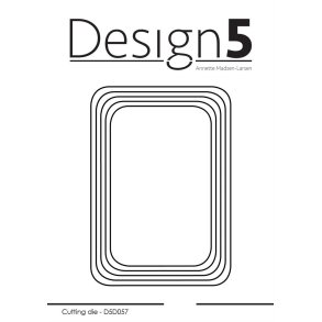 Design 5 dies Rectangel - Rounded corner St�rste: 7,4x10,5cm