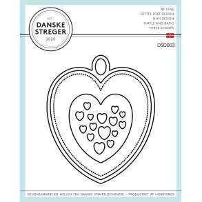 Danske Streger dies Hjerter 8x9,6cm