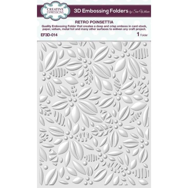  Creative Expressions 3D Embossingfolder Reto Poinsettia14,6x19cm