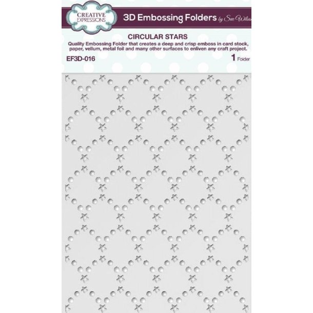 Creative Expressions 3D embossingfolder Circular Stars 14,6x19cm