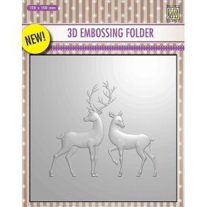  Nellie Snellen Embossing Folder Reindeer 15x15cm