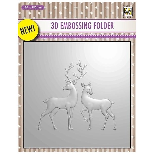  Nellie Snellen Embossing Folder Reindeer 15x15cm