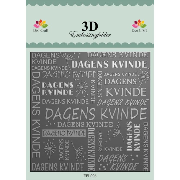  Dixi Craft Embossingfolder Dagens kvinde 15x15cm